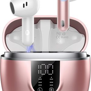 Wireless Bluetooth Headphones, Bluetooth 5.4 Headphones, 4 ENC Noise Reduction Mic, HiFi Stereo, 45 H Playback, Touch Control Headphones, LED Screen, IPX7 Waterproof Sport Headset for iOS Android