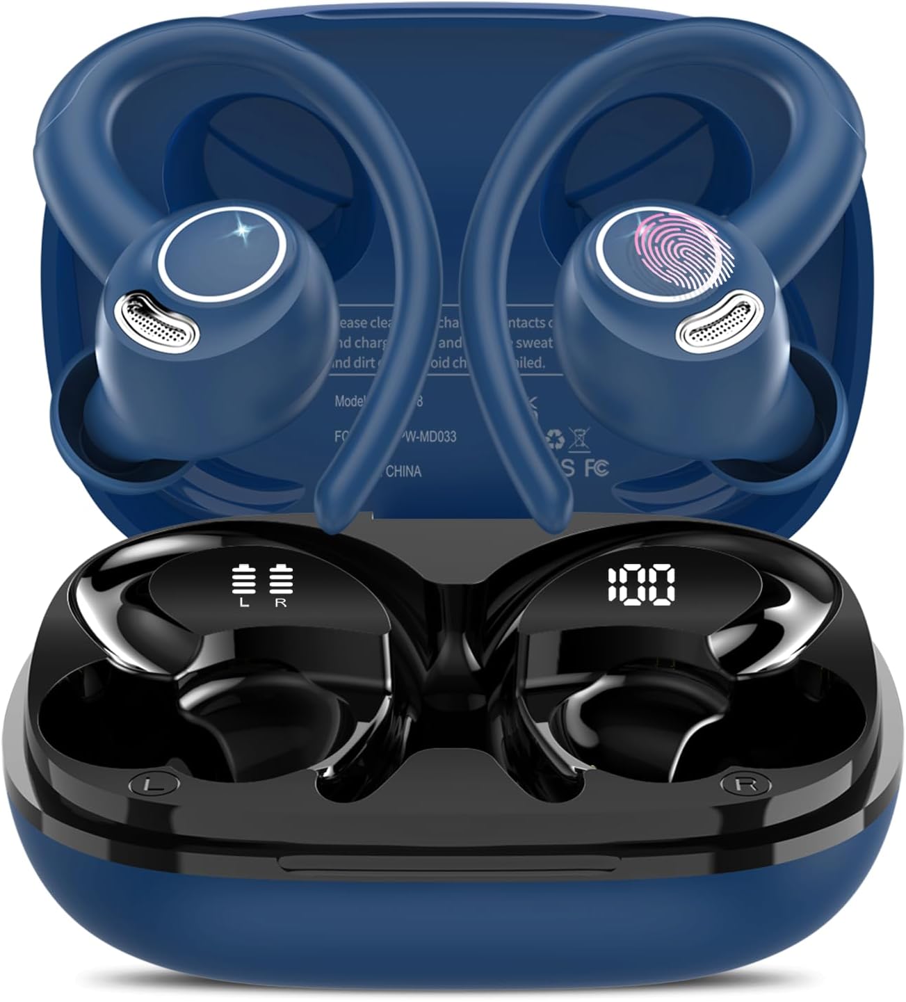 AI Instant Translator Earphone with 164 Languages, 7 Translation Modes with APP, 3 in 1 Instant Voice Translator, Buletooth 5.3 Earpiece Instant Translation for Travel and Business Blue