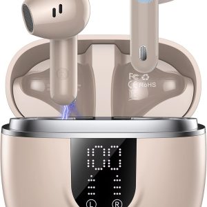 Wireless Bluetooth Headphones, Bluetooth 5.4 Headphones, 4 ENC Noise Reduction Mic, HiFi Stereo, 45H Playback, Touch Control Headphones, LED Screen, IPX7 Waterproof Sport Headset for iOS Android
