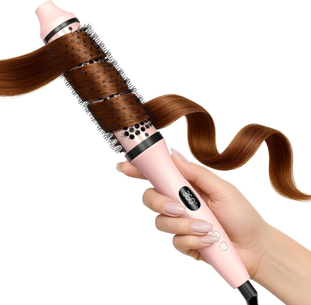 Brosse Soufflante Ronde 38mm 3 en 1, Volume & Boucles Naturelles, Technologie Ionique Anti-Frisottis, Double Tension Voyage, Effet Brushing Salon, Idée Cadeau Femme C257 23